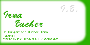 irma bucher business card